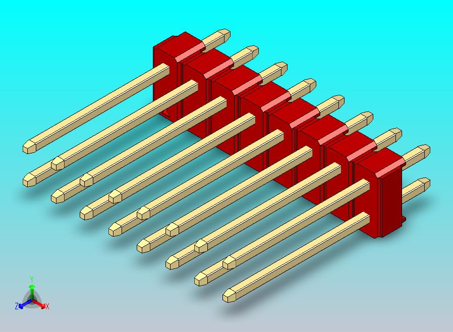 DS1021排针 红色 2x08p 100mil 类型5 版本1.0.zip