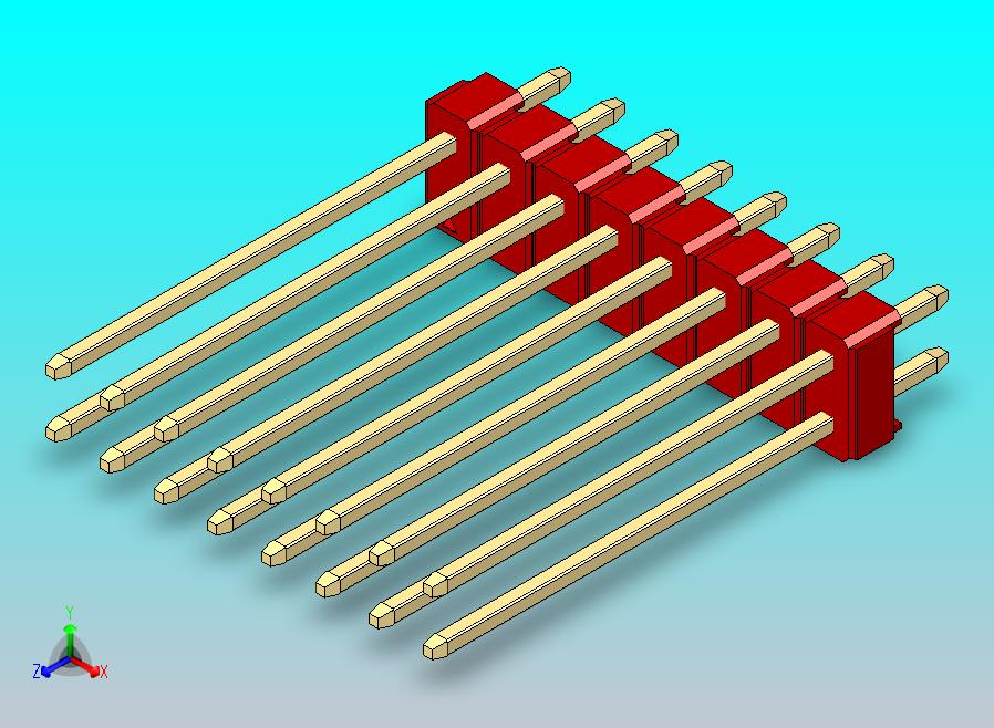 DS1021排针 红色 2x08p 100mil 类型19 版本1.0.zip