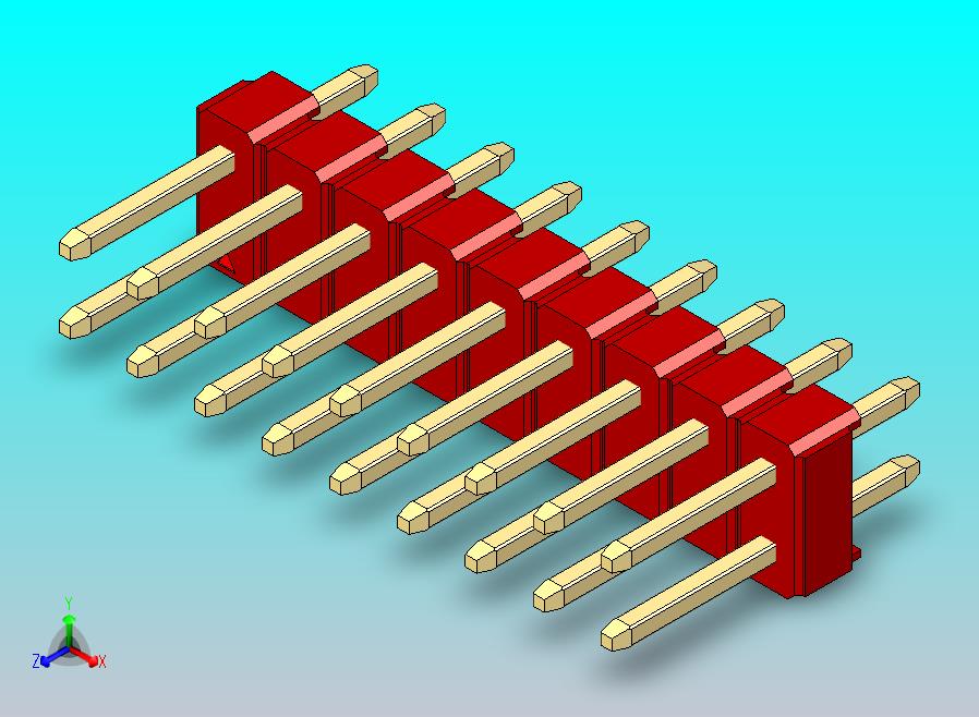 DS1021排针 红色 2x09p 100mil 类型1 版本1.0.zip