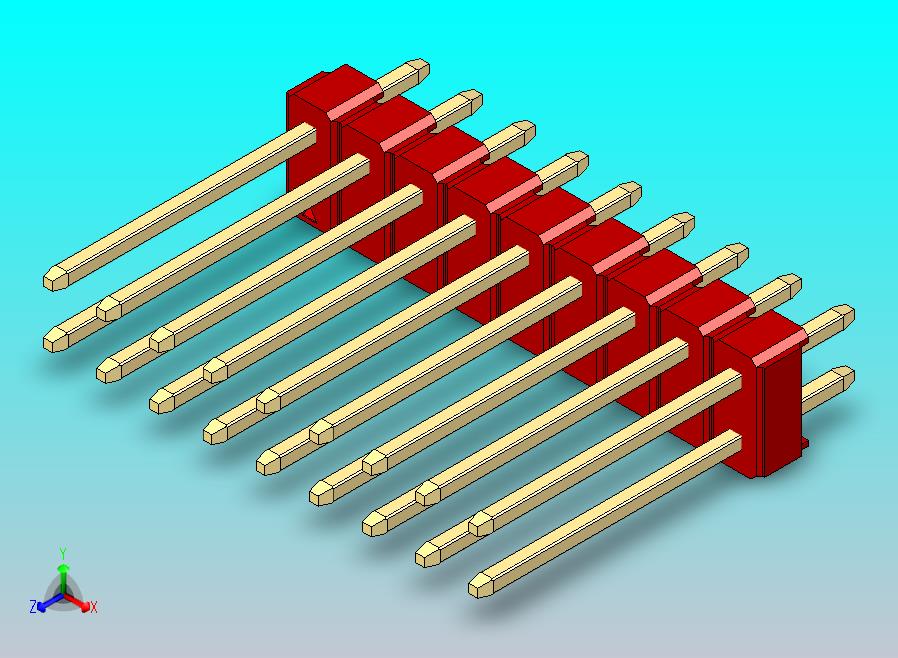 DS1021排针 红色 2x09p 100mil 类型5 版本1.0.zip