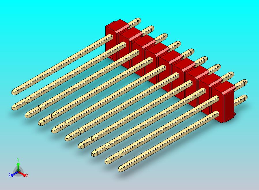 DS1021排针 红色 2x09p 100mil 类型19 版本1.0.zip