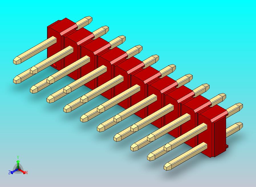 DS1021排针 红色 2x10p 100mil 类型1 版本1.0.zip