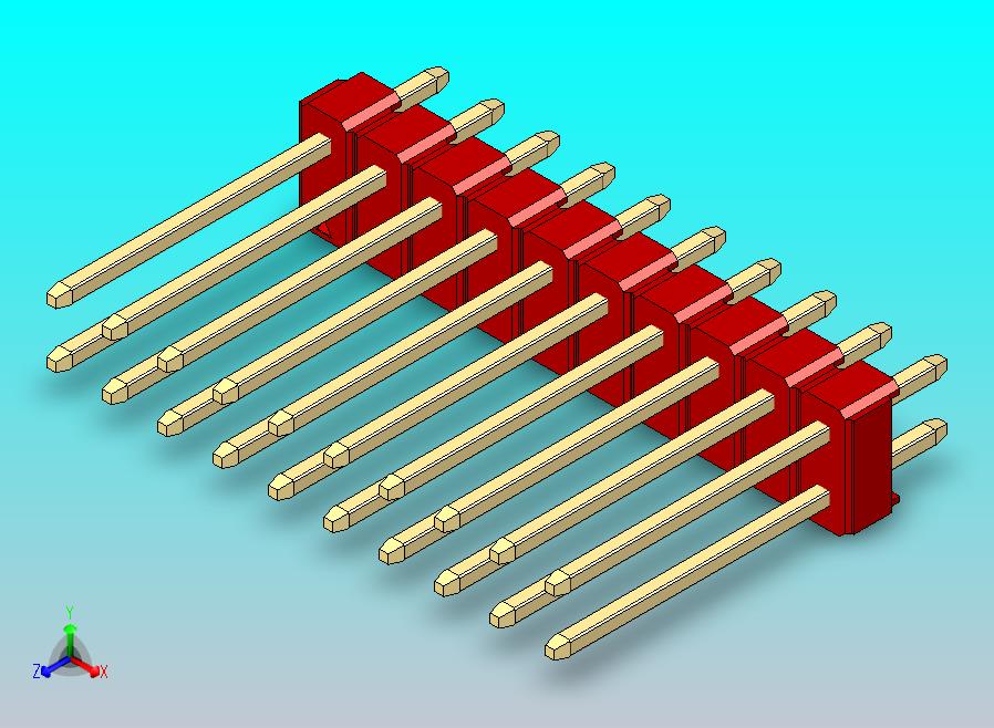 DS1021排针 红色 2x10p 100mil 类型5 版本1.0.zip