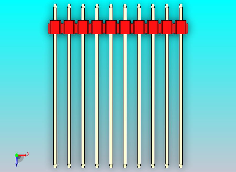 DS1021排针 红色 2x10p 100mil 类型43 版本1.0.zip