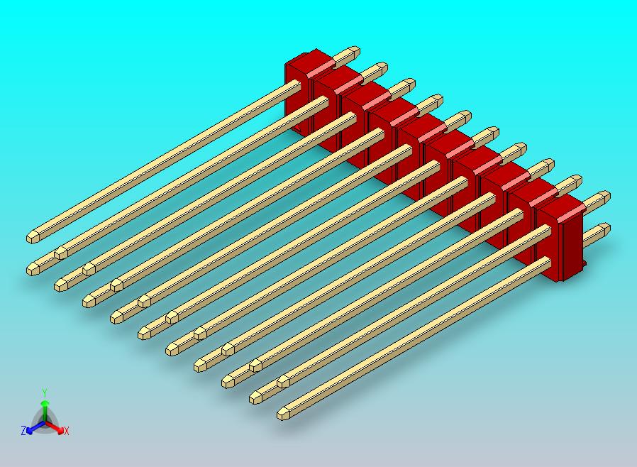 DS1021排针 红色 2x10p 100mil 类型43 版本1.0.zip