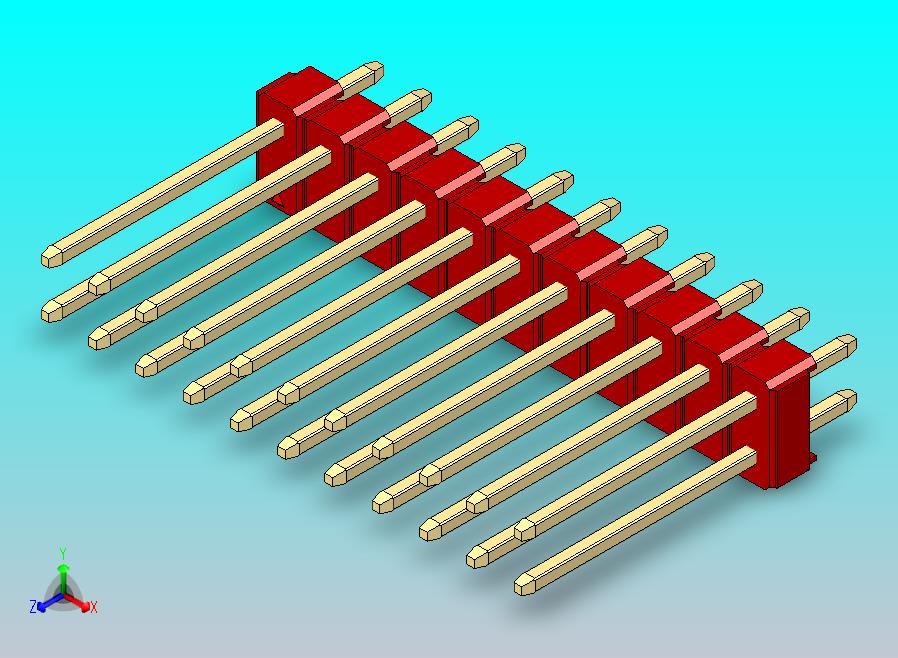 DS1021排针 红色 2x11p 100mil 类型5 版本1.0.zip