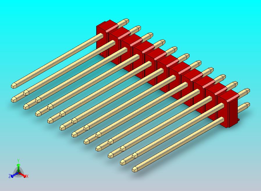 DS1021排针 红色 2x11p 100mil 类型19 版本1.0.zip