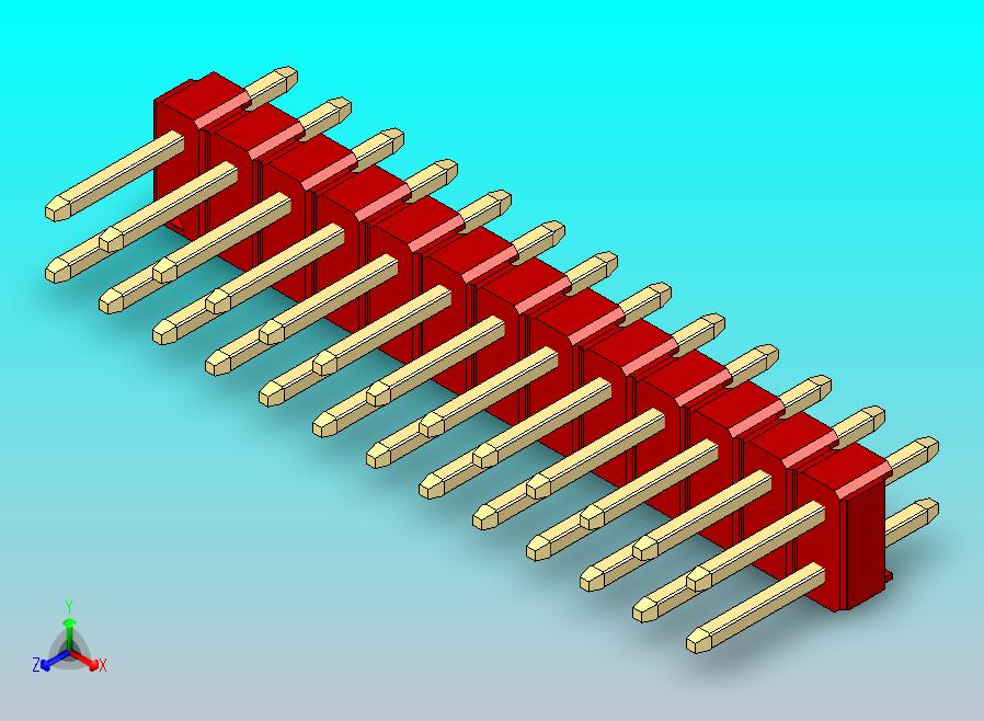 DS1021排针 红色 2x13p 100mil 类型1 版本1.0.zip