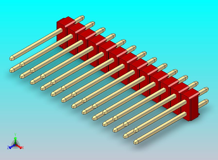 DS1021排针 红色 2x13p 100mil 类型5 版本1.0.zip