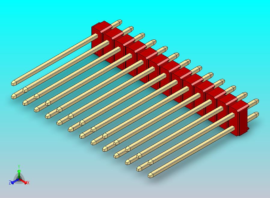 DS1021排针 红色 2x13p 100mil 类型19 版本1.0.zip