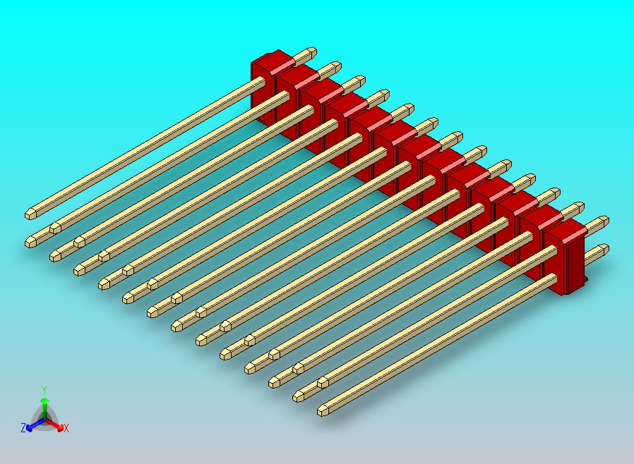 DS1021排针 红色 2x13p 100mil 类型43 版本1.0.zip