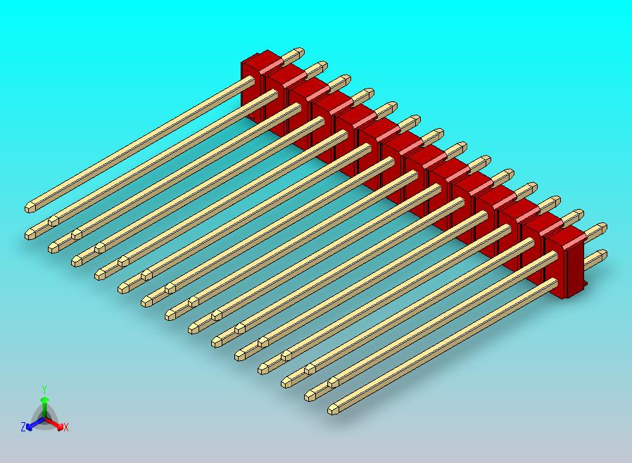 DS1021排针 红色 2x14p 100mil 类型43 版本1.0.zip