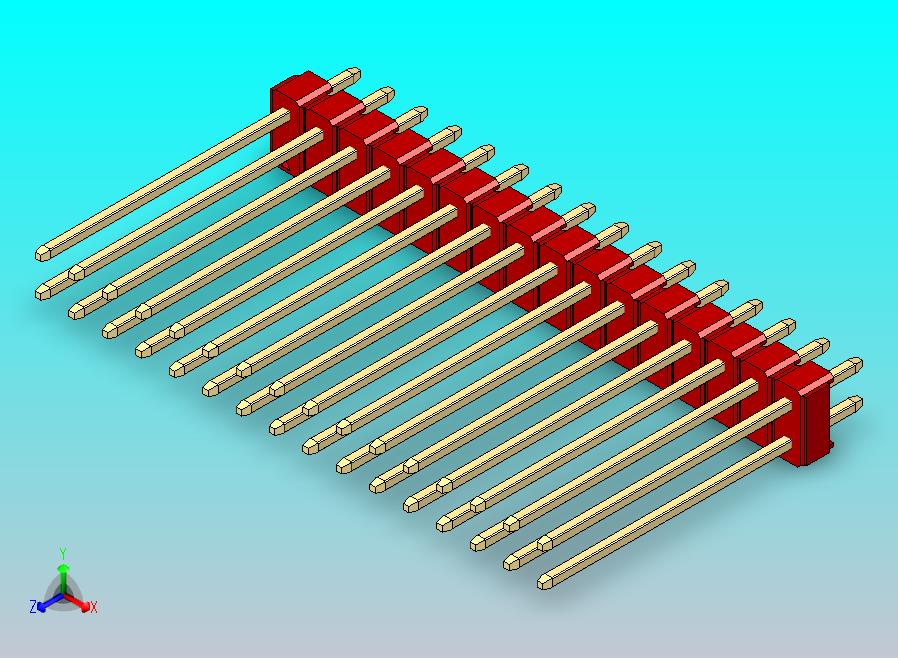 DS1021排针 红色 2x16P 100mil 类型19 版本1.0.zip