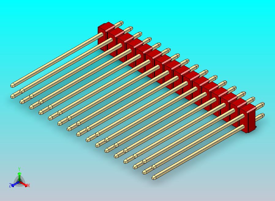 DS1021排针 红色 2x16引脚 100mil 类型43 版本1.0.zip