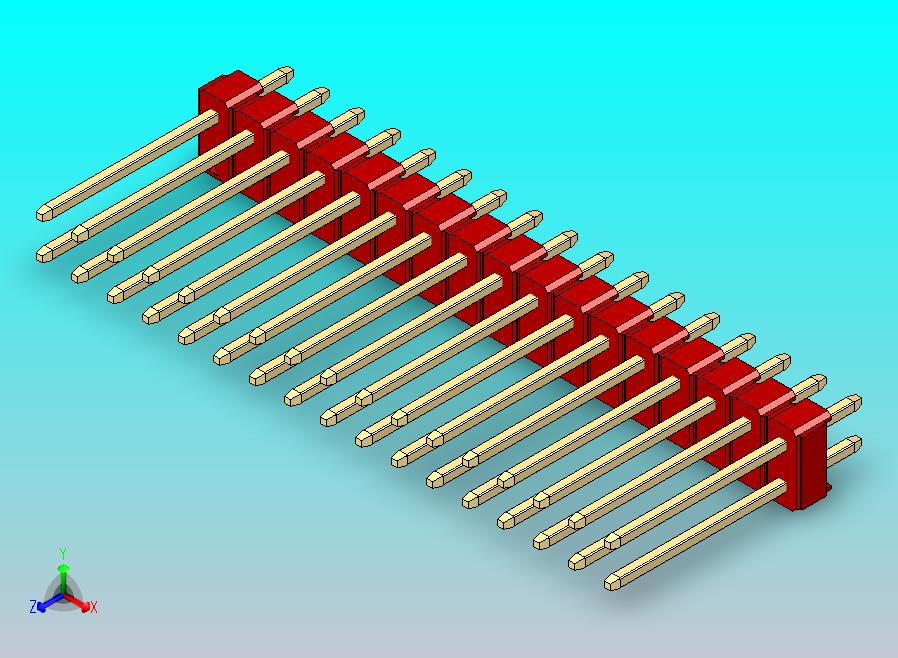 DS1021排针 红色 2x17P 100mil 类型5 版本1.0.zip