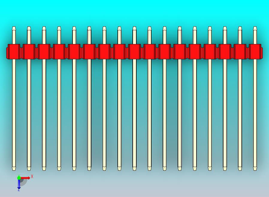 DS1021排针 红色 2x17p 100mil 类型19 版本1.0.zip