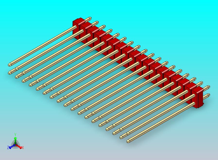 DS1021排针 红色 2x18p 100mil 类型43 版本1.0.zip