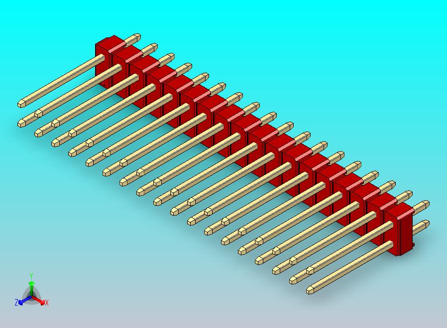 DS1021排针 红色 2x18引脚 100mil 类型5 版本1.0.zip