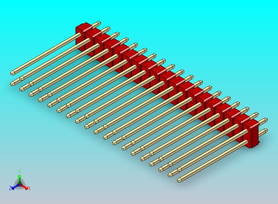 DS1021排针 红色 2x19p 100mil 类型19 版本1.0.zip