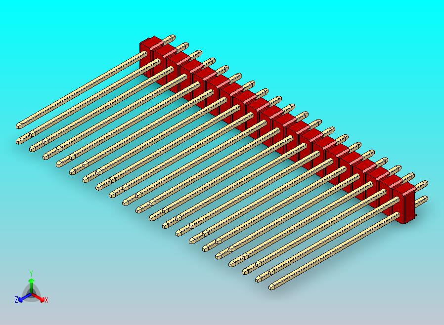 DS1021排针 红色 2x20p 100mil 类型43 版本1.0.zip