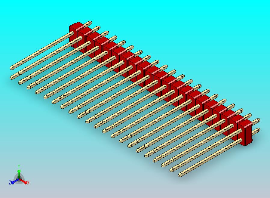 DS1021排针 红色 2x21p 100mil 类型19 版本1.0.zip