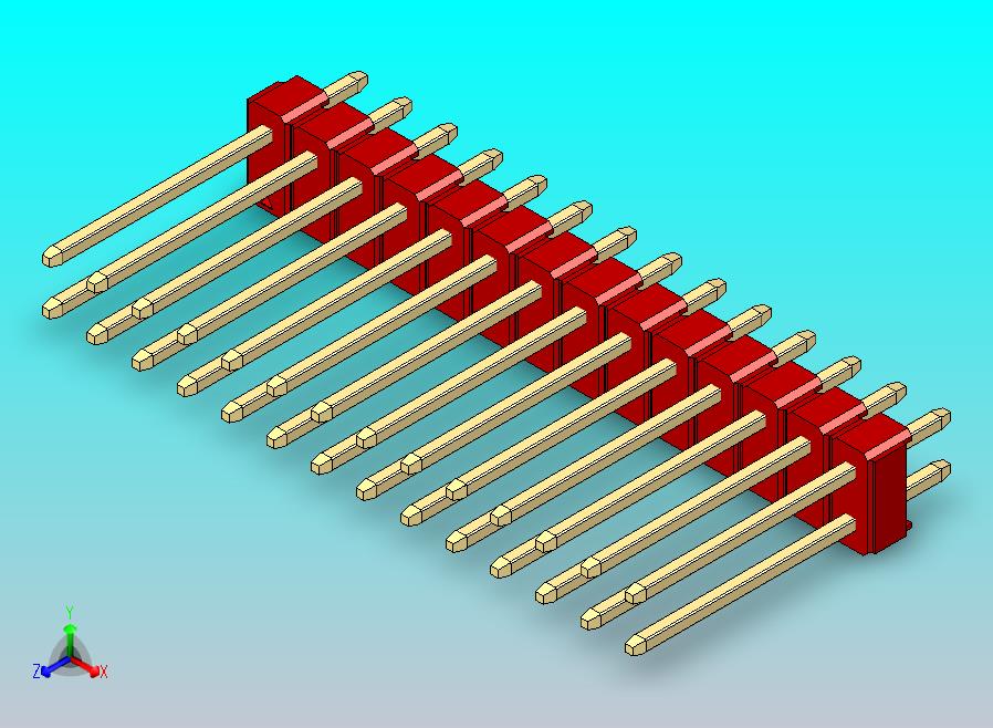 DS1021排针 红色 2x14引脚 100密耳 类型5 版本1.0.zip