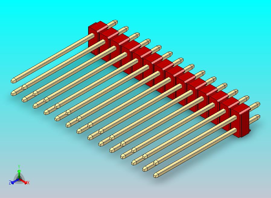 DS1021排针 红色 2x14引脚 100密耳 类型19 版本1.0.zip