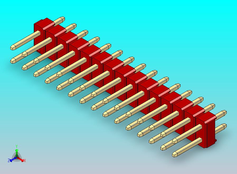 DS1021排针 红色 2x15p 100mil 类型1 版本1.0.zip