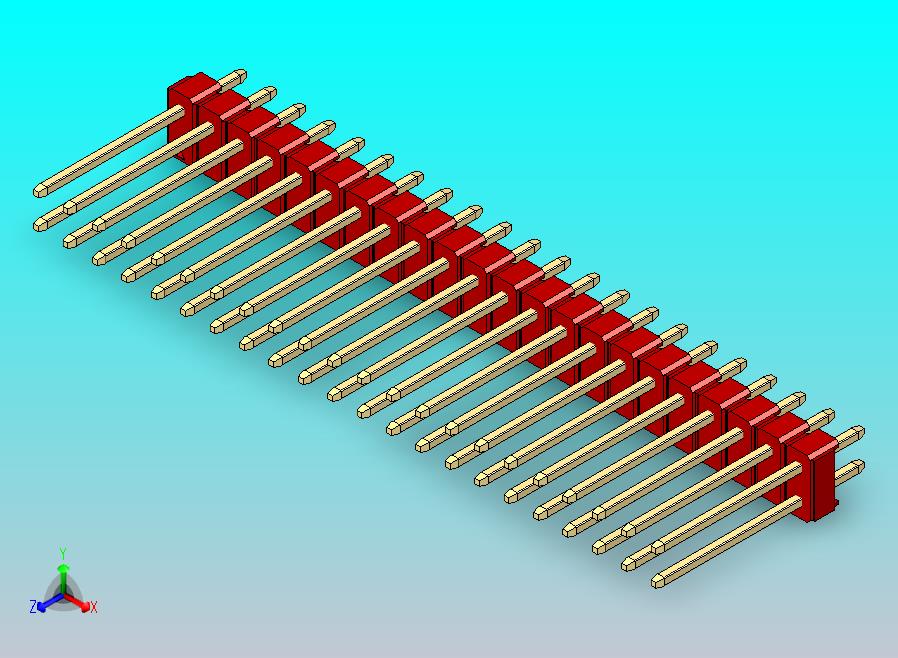 DS1021排针 红色 2x22p 100mil 类型5 版本1.0.zip