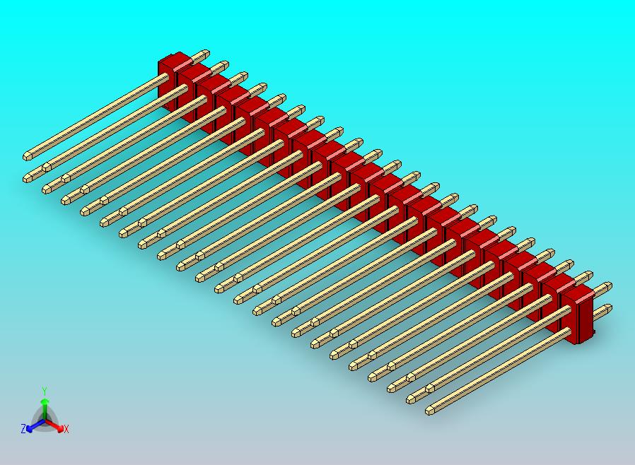 DS1021排针 红色 2x22P 100mil 类型19 版本1.0.zip