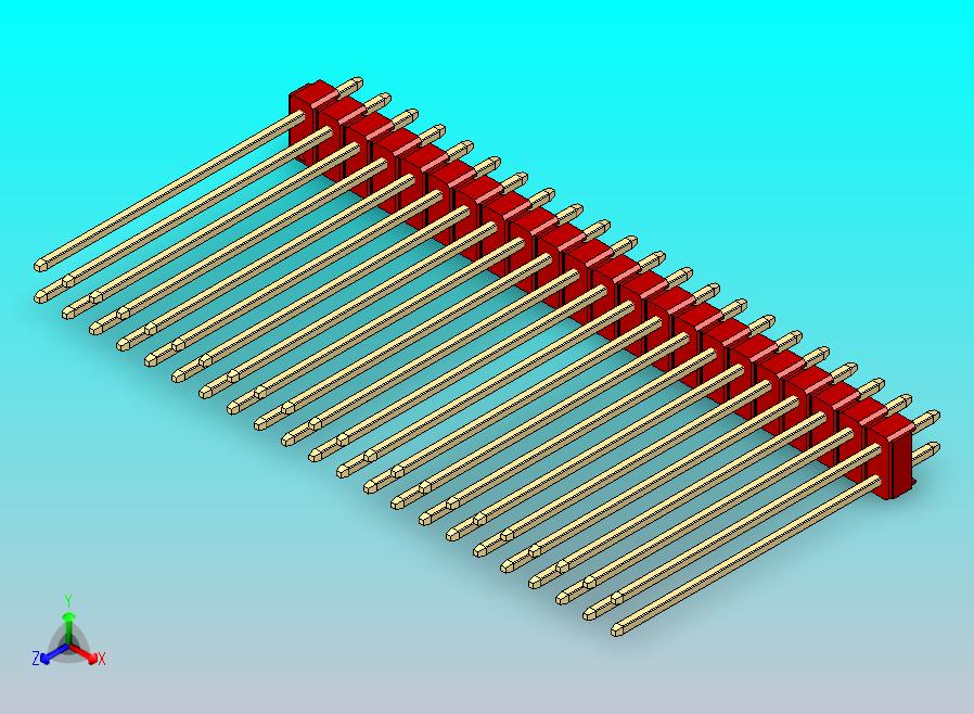 DS1021排针 红色 2x22p 100mil 类型43 版本1.0.zip