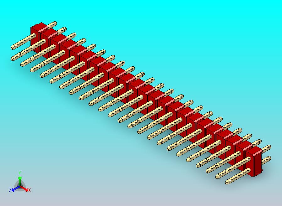 DS1021排针 红色 2x23p 100mil 类型1 版本1.0.zip