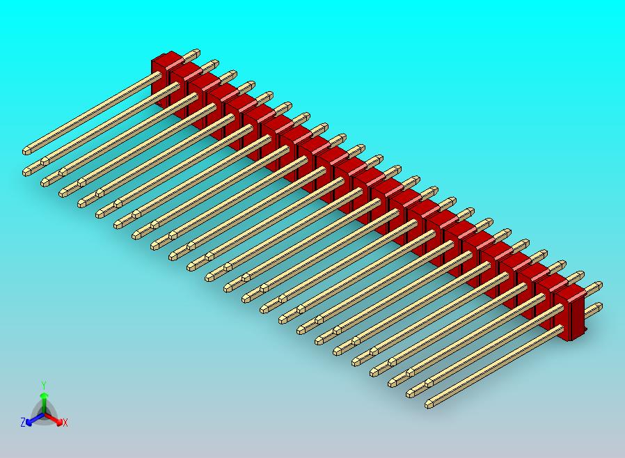 DS1021排针 红色 2x23p 100mil 类型19 版本1.0.zip