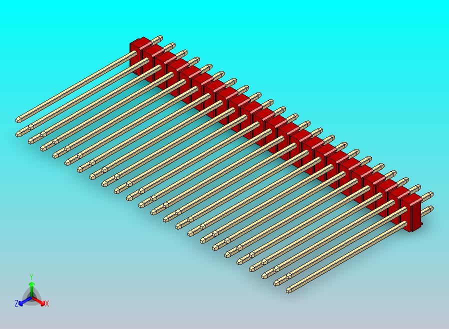 DS1021排针 红色 2x23p 100mil 类型43 版本1.0.zip