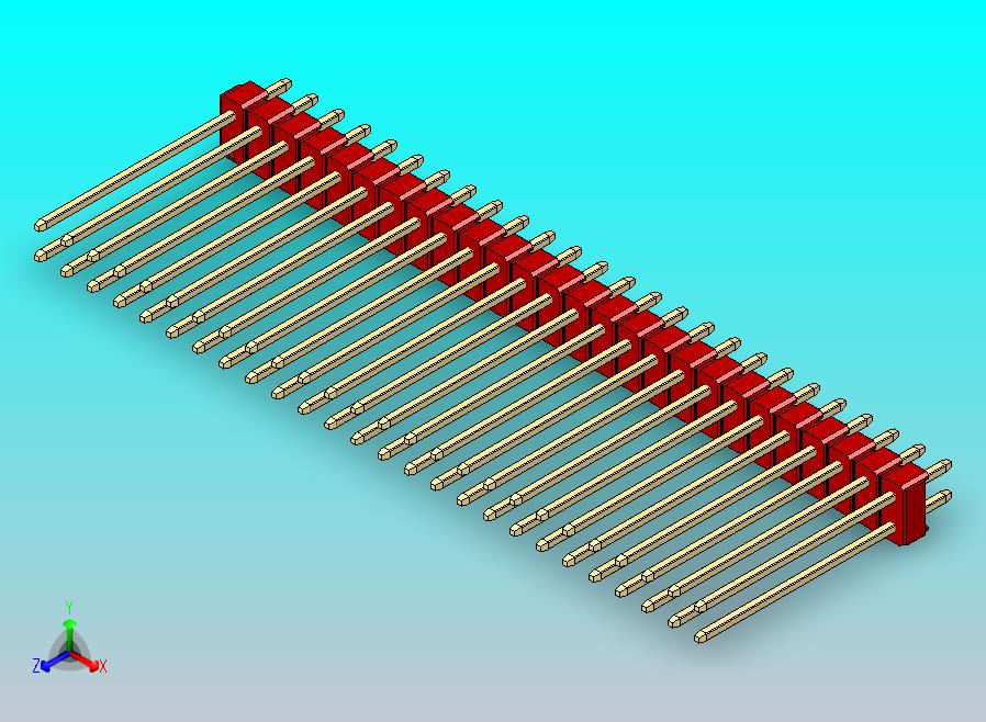 DS1021排针 红色 2x26p 100mil 类型19 版本1.0.zip