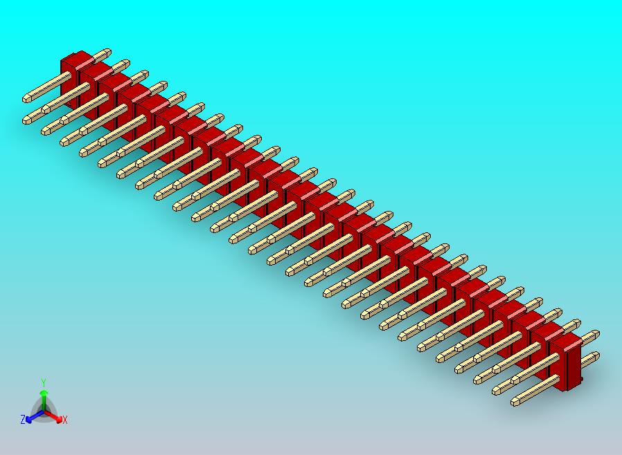DS1021排针 红色 2x27p 100mil 类型1 版本1.0.zip