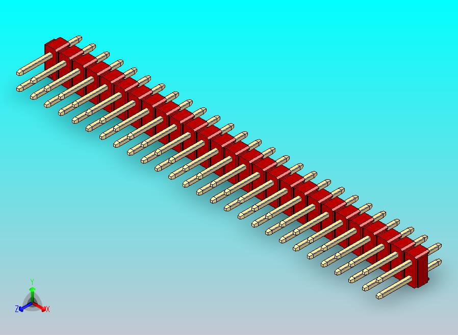 DS1021排针 红色 2x27p 100mil 类型1 版本1.0.zip