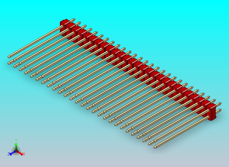 DS1021排针 红色 2x27p 100mil 类型43 版本1.0.zip