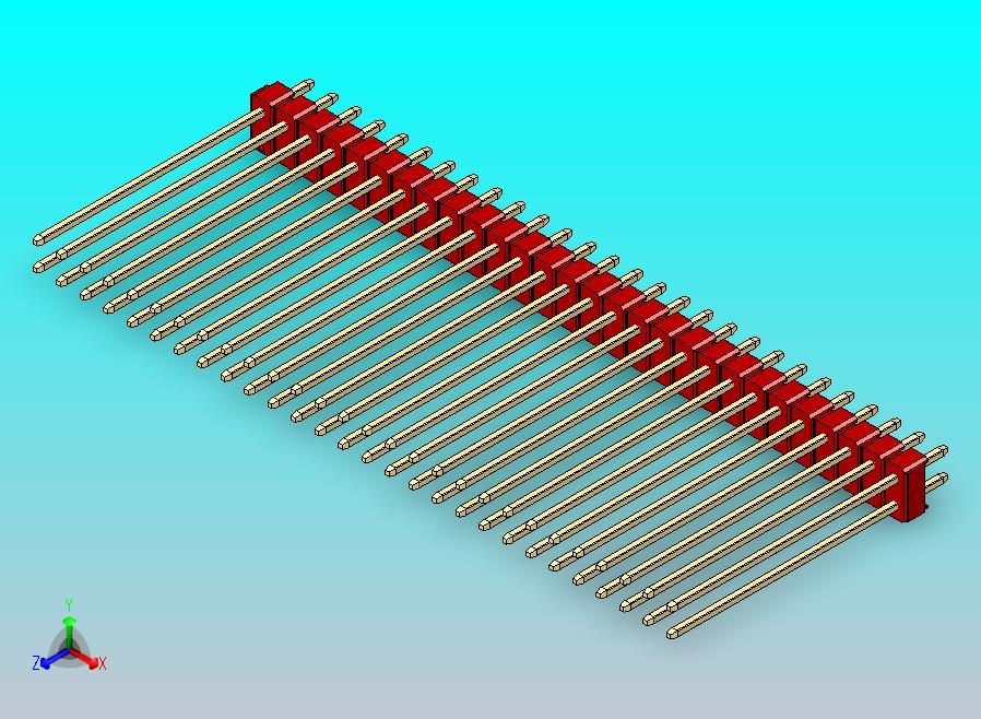 DS1021排针 红色 2x28p 100mil 类型43 版本1.0.zip