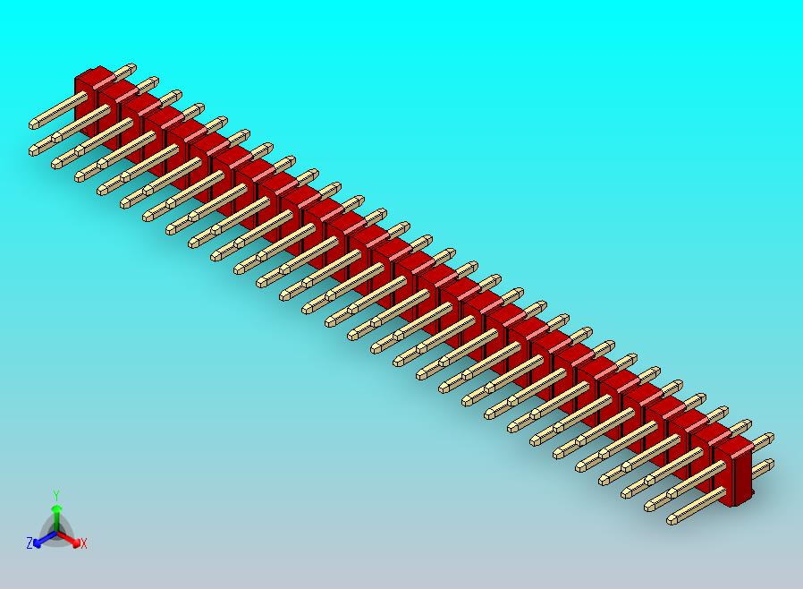 DS1021排针 红色 2x29p 100mil 类型1 版本1.0.zip