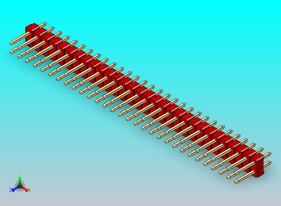 DS1021排针 红色 2x30p 100mil 类型1 版本1.0.zip