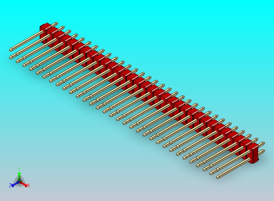 DS1021排针 红色 2x32P 100mil 类型5 版本1.0.zip