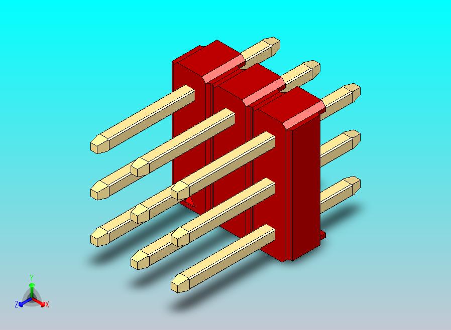 DS1021排针 红色 3x03p 100mil 类型1 版本1.0.zip