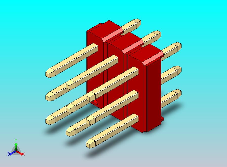 DS1021排针 红色 3x03p 100mil 类型1 版本1.0.zip