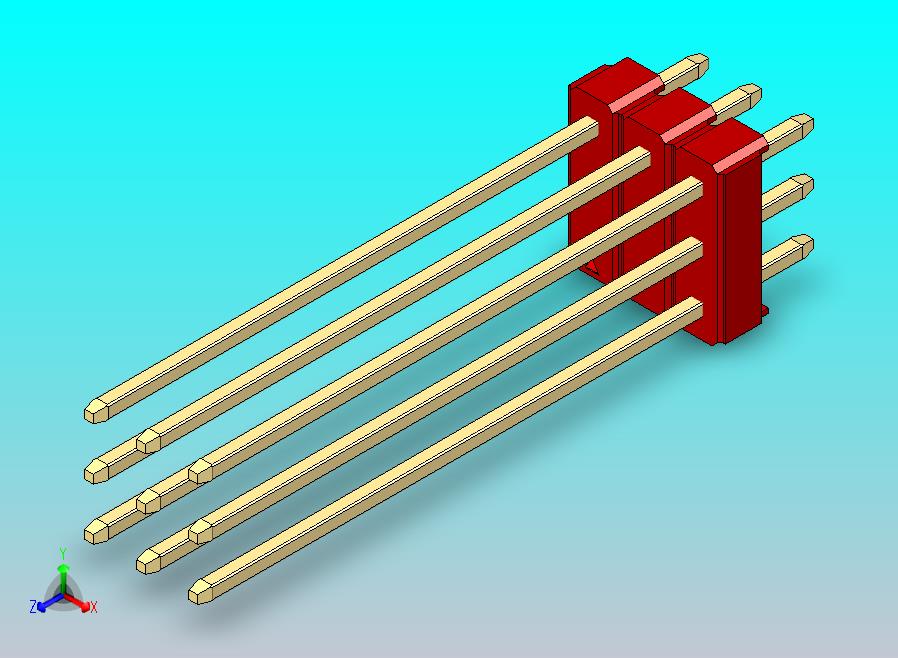 DS1021排针 红色 3x03p 100mil 类型43 版本1.0.zip