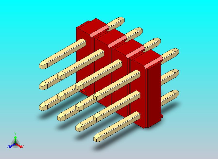 DS1021排针 红色 3x04p 100mil 类型1 版本1.0.zip