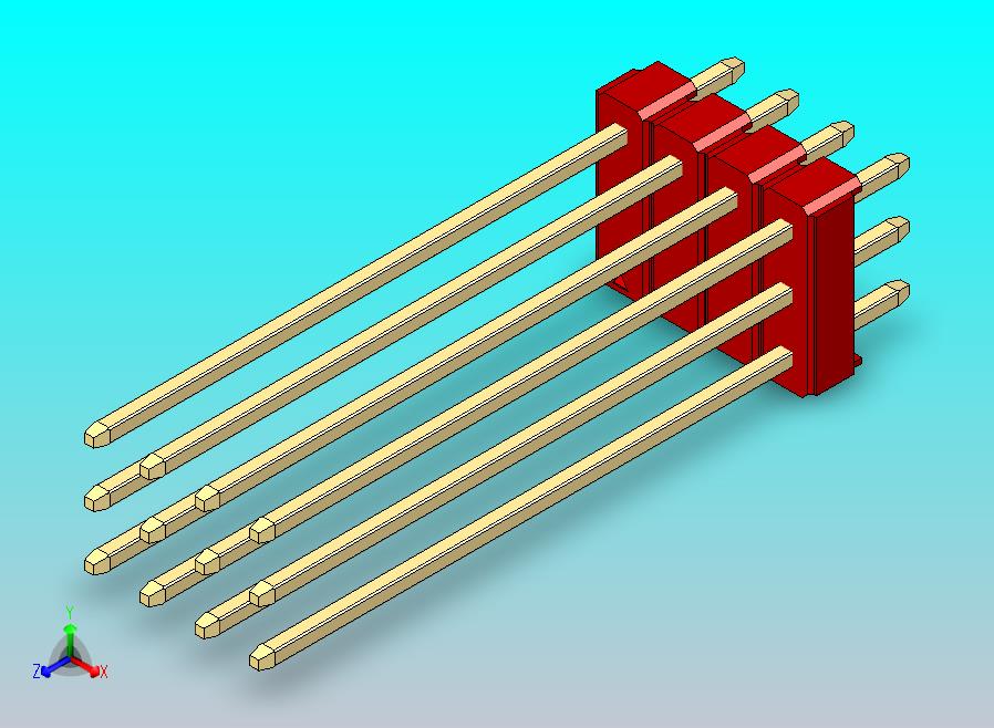 DS1021排针 红色 3x04p 100mil 类型43 版本1.0.zip