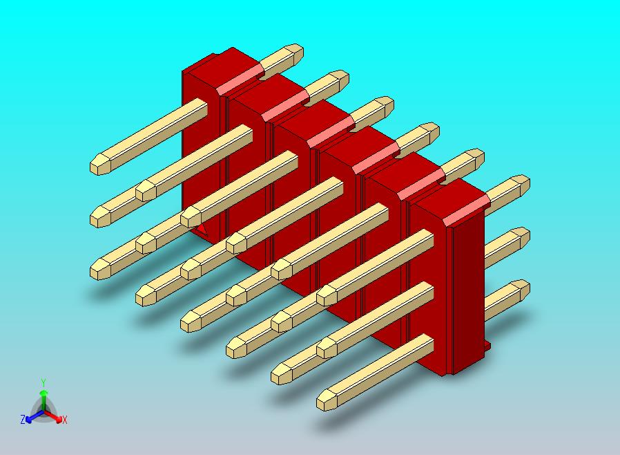 DS1021排针 红色 3x06p 100mil 类型1 版本1.0.zip