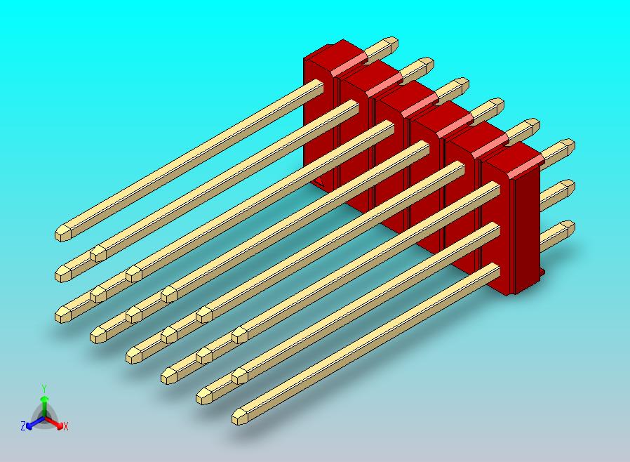 DS1021排针 红色 3x06p 100mil 类型19 版本1.0.zip