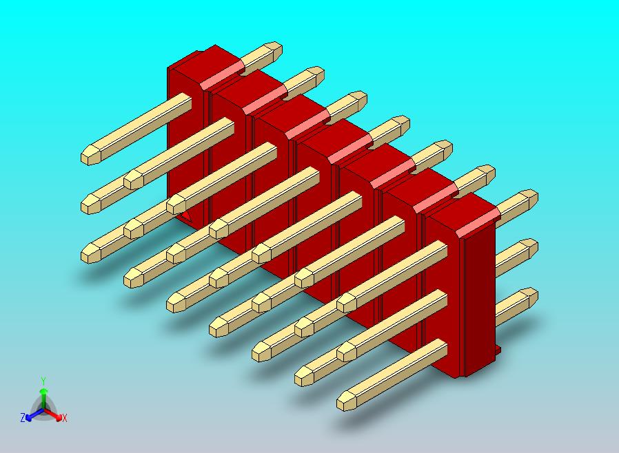 DS1021排针 红色 3x07p 100mil 类型1 版本1.0.zip